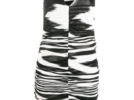 Black and White Abstract Print Mini Dress Online