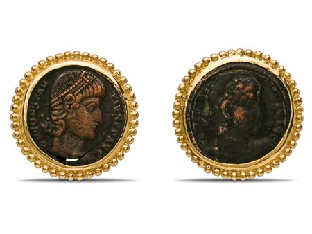 Ancient Roman Coin Stud Earrings Hot on Sale