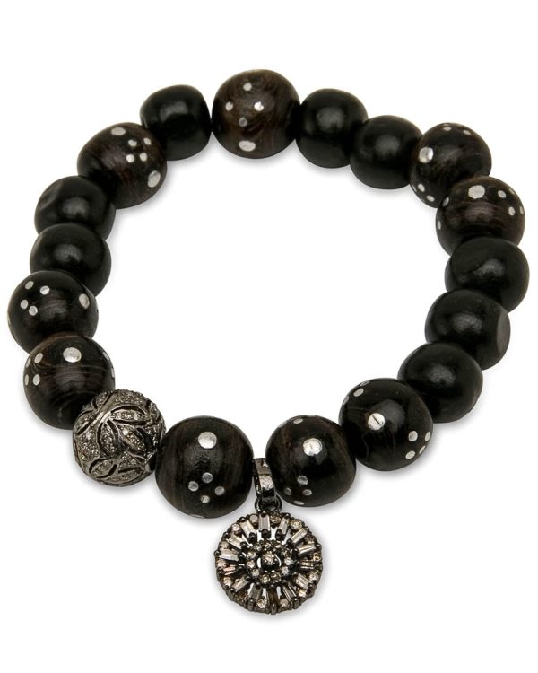 Antique Black Coral Flower Bracelet For Cheap