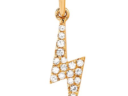 Yellow Gold Diamond Lightning Bolt Charm Pendant Hot on Sale