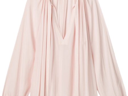 White Pink Delphina Blouse Hot on Sale