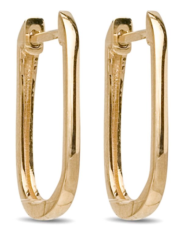 Yellow Gold Diamond Heart Charm Hoop Earrings Online