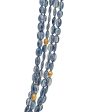 Yellow Gold Kyanite Bead Five Strand Necklace For Discount