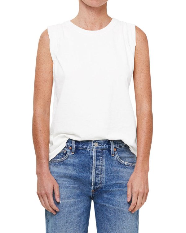 White Jordana Rolled Sleeve T-Shirt Online