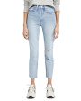 90s High Rise Ankle Crop Jean in Worn Light Blue Supply