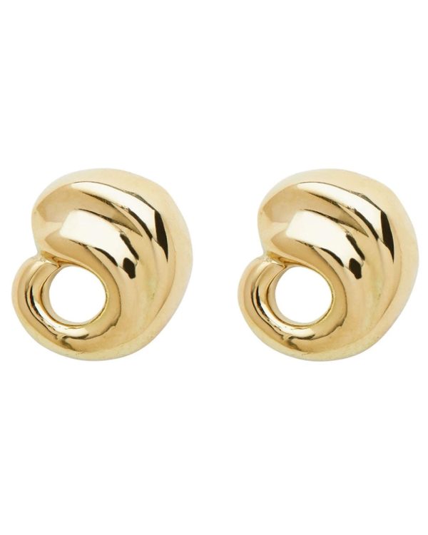 Yellow Gold Paisley Stud Earrings Online Hot Sale