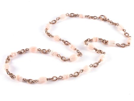 Angel Skin Coral Beaded Link Necklace Hot on Sale