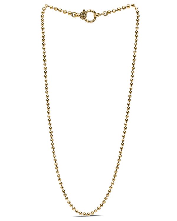 Brass Ball Bead Diamond Clasp Short Link Necklace on Sale