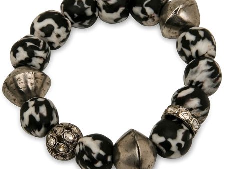 Black and White Polki Bead Bracelet Online