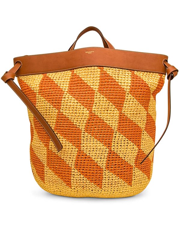 Yellow and Orange Pontova Weave Bucket Bag Hot on Sale