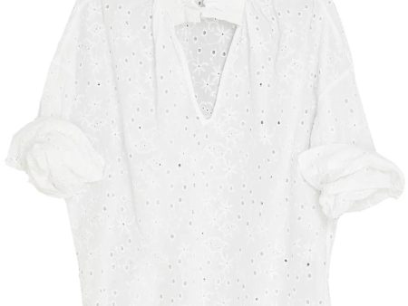 White Eyelet Penelope Cabo Top Online Sale