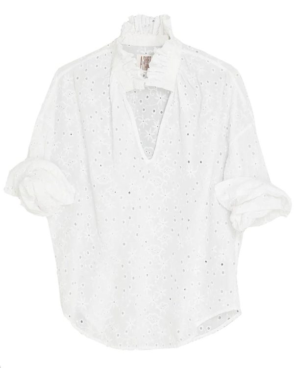 White Eyelet Penelope Cabo Top Online Sale