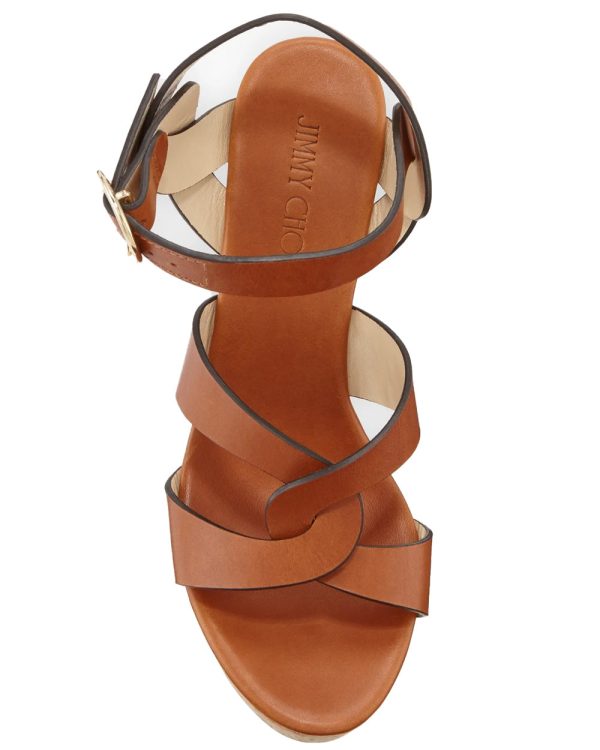 Aleili 100 Vachetta Leather Sandal with Cork Wedge Online