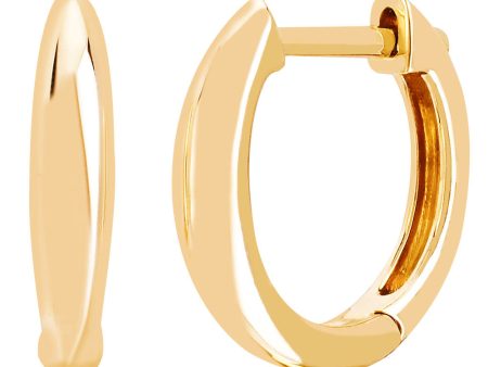 Yellow Gold Mini Dome Huggie Hoop Earrings For Sale