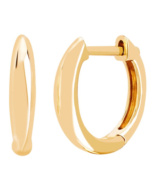 Yellow Gold Mini Dome Huggie Hoop Earrings For Sale