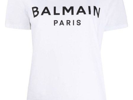 White Button Embellished Logo T-Shirt Fashion