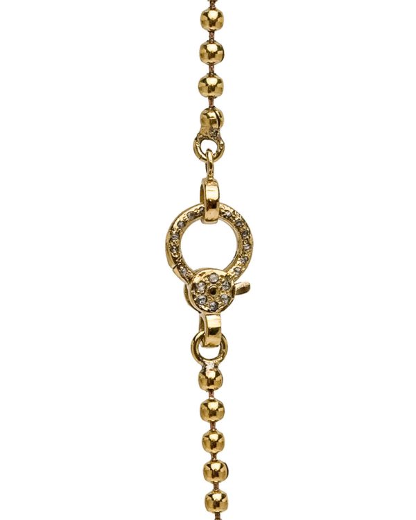 Brass Ball Bead Diamond Clasp Short Link Necklace on Sale