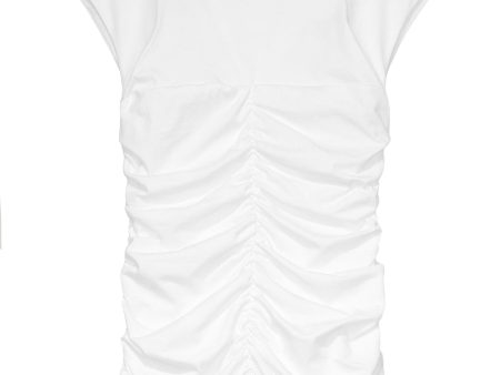 White Basic Sleeveless Jersey Tee Cheap