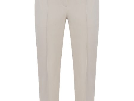 Beige Wool Straight Leg Pants on Sale