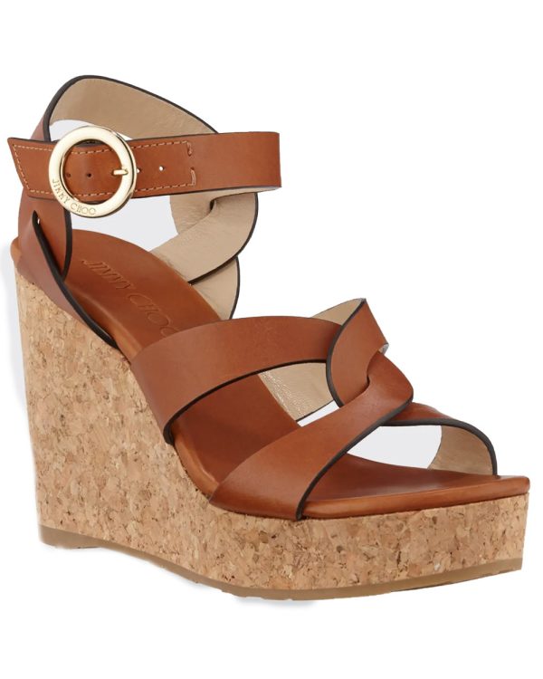 Aleili 100 Vachetta Leather Sandal with Cork Wedge Online