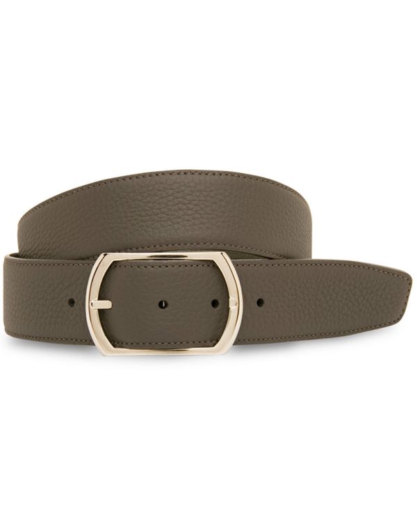 Graphite Taurillons Bull Leather Belt For Discount