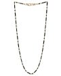 Black Enamel and Diamond Long Chain Link Necklace Fashion