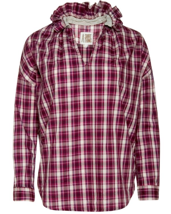 Berry Plaid Penelope Top on Sale