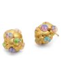 Yellow Gold Opal Constellation Button Earrings Supply