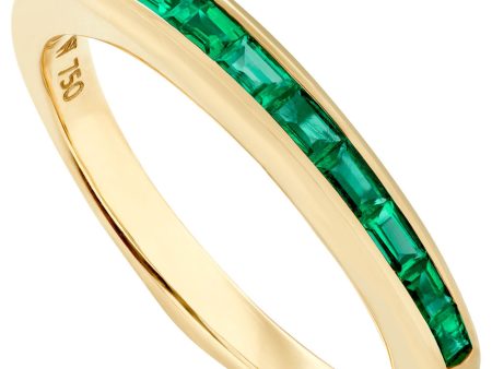 Yellow Gold Baguette Emerald Stack Ring Online Sale