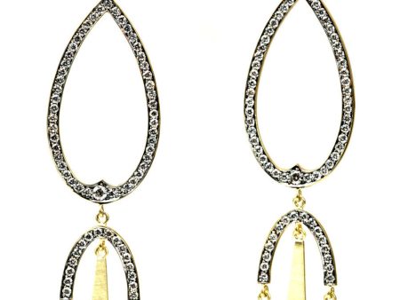 Yellow Gold Diamond Tassel Drop Earrings Cheap