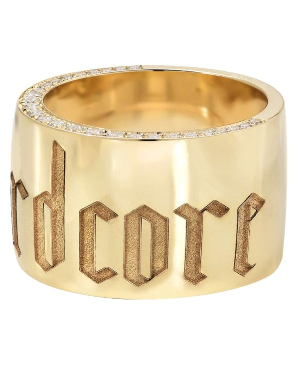 Yellow Gold Diamond Hardcore Cigar Band Fashion