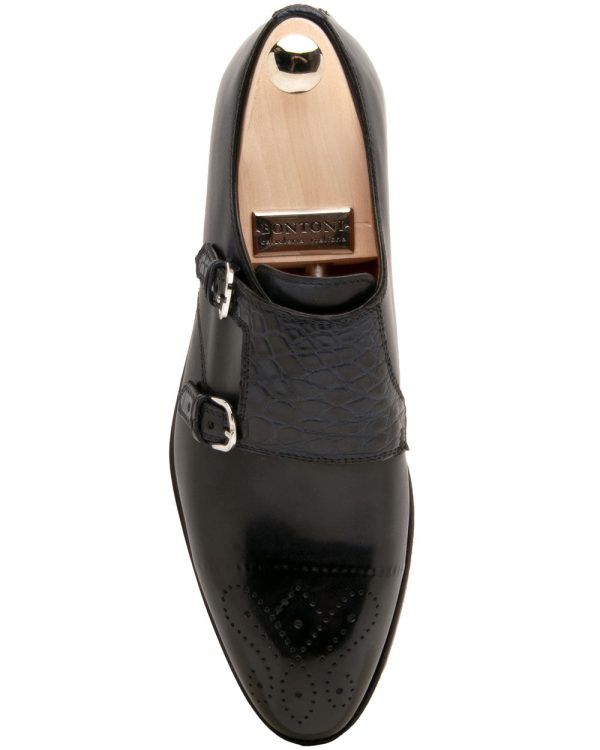 Leopoldo Blue Scuro Double Monk Strap Fashion