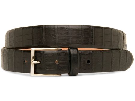 Black Crocodile Leather Belt Cheap