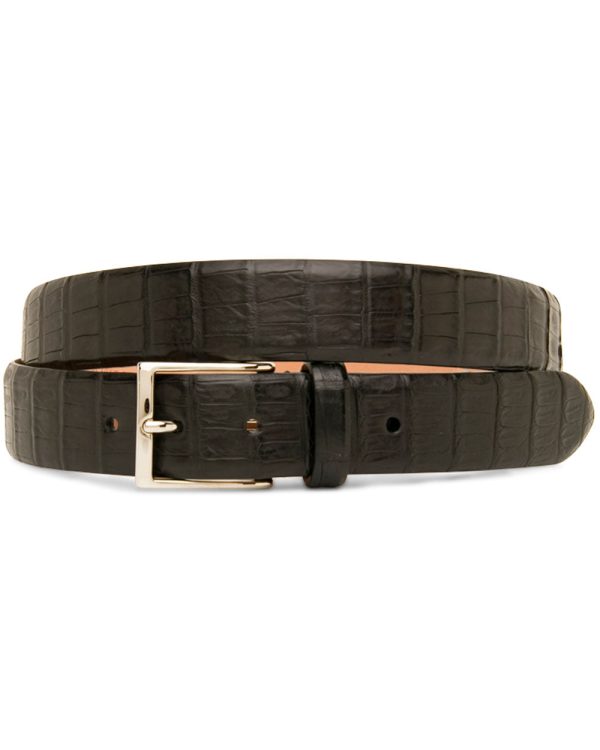 Black Crocodile Leather Belt Cheap