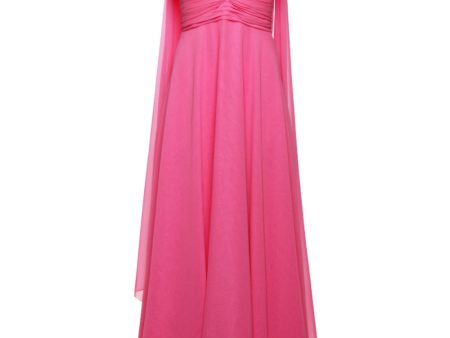 Sleeveless Chiffon Gown in Pink on Sale