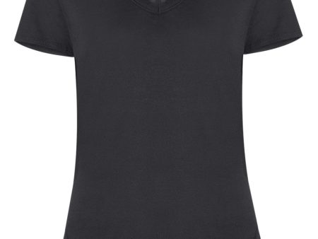 Black Cindy V-Neck Tee on Sale