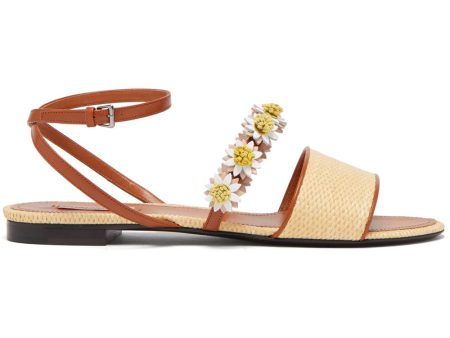 Bea Ankle Strap Flat Sandal in Raffia Fashion