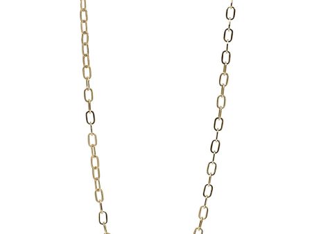 Brass Large Link Diamond Clasp Long Necklace Cheap