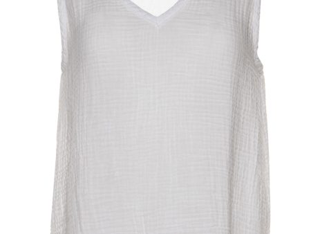 White V Neck Abby Tank Discount