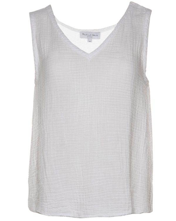 White V Neck Abby Tank Discount