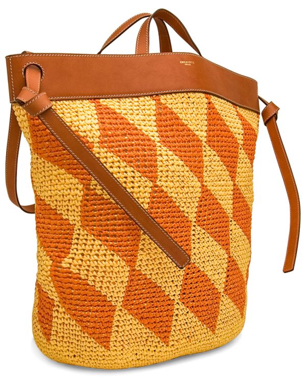 Yellow and Orange Pontova Weave Bucket Bag Hot on Sale