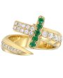 Yellow Gold Diamond and Emerald Sword Ring Online