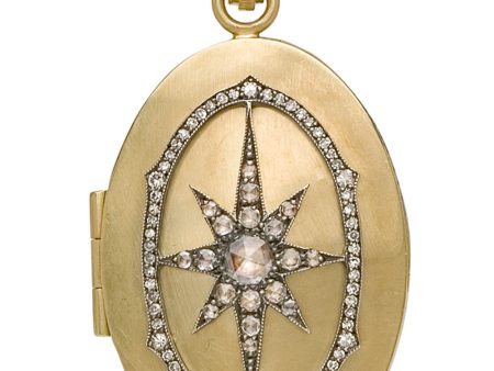 Yellow Gold Art Deco Diamond Star Locket Supply