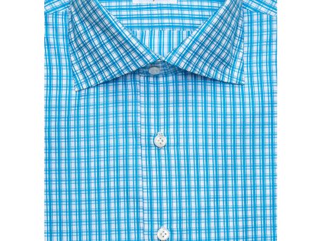 Aqua Overcheck Dress Shirt Online Hot Sale