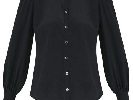 Black Button Down Suvi Blouse Hot on Sale