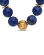 Yellow Gold Matte Lapis Lazuli Large Bead Necklace Hot on Sale