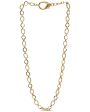 Yellow Gold Textured Chain Link Necklace For Sale