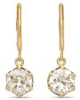 Yellow Gold Old European Cut Diamond Drop Earrings Fashion