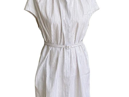 White Multicolor Striped Cotton Shirt Dress Supply