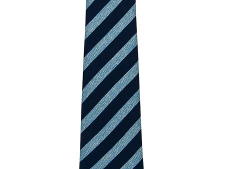 Aqua and Navy Stripe Tie Online now